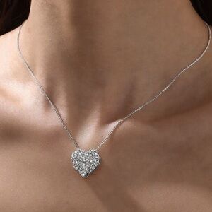 Elegant Silver Heart Pendant Necklace